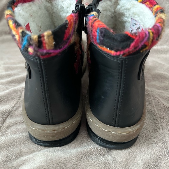 Rieker Felicitas Black Boots with Colorful Trim women’s size 8 (39) - Picture 4 of 9